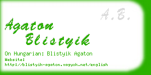 agaton blistyik business card
